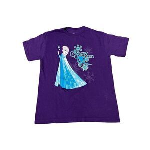 Disney Frozen Elsa Snow Queen Girls Shirt Sleeve Shirt Sz Small